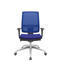 Cadeira Office Brizza Tela Azul Assento Aero Azul Autocompensador Base Aluminio 120cm - 63776