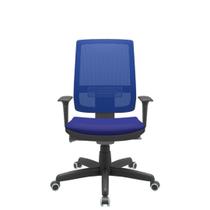 Cadeira Office Brizza Tela Azul Assento Aero Azul Autocompensador Base Standard 120cm - 63713 - Sun House
