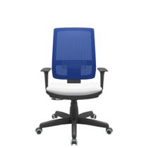 Cadeira Office Brizza Tela Azul Assento Aero Branco RelaxPlax Base Standard 120cm - 63875