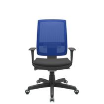 Cadeira Office Brizza Tela Azul Assento Aero Preto Autocompensador Base Standard 120cm - 63712