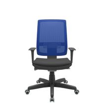 Cadeira Office Brizza Tela Azul Assento Aero Preto Autocompensador Base Standard 120cm - 63712 Cadeira Office Brizza Tela Azul Assento Aero Preto Autocompensador Base Standard 120cm - 63712