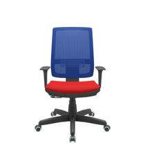 Cadeira Office Brizza Tela Azul Assento Aero Vermelho RelaxPlax Base Standard 120cm - 63874 - Sun House