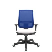 Cadeira Office Brizza Tela Azul Assento Vinil Branco Autocompensador Base Standard 120cm - 63716