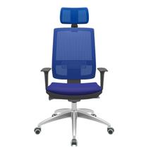 Cadeira Office Brizza Tela Azul Com Encosto Assento Aero Azul Autocompensador 126cm - 63130