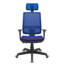 Cadeira Office Brizza Tela Azul Com Encosto Assento Aero Azul RelaxPlax Base Standard 126cm - 63647 - Sun House