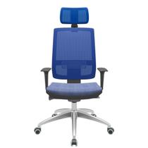 Cadeira Office Brizza Tela Azul Com Encosto Assento Concept Báltico Autocompensador 126cm - 63134