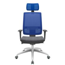 Cadeira Office Brizza Tela Azul Com Encosto Assento Concept Granito Autocompensador 126cm - 63136