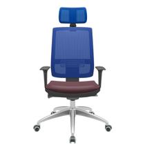 Cadeira Office Brizza Tela Azul Com Encosto Assento Facto Dunas Bordô Autocompensador 126cm - 63145 Cadeira Office Brizza Tela Azul Com Encosto Assento Facto Dunas Bordô Autocompensador 126cm - 63145