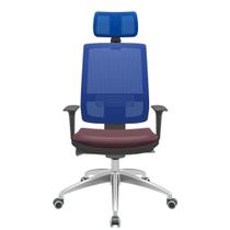 Cadeira Office Brizza Tela Azul Com Encosto Assento Facto Dunas Bordô Autocompensador 126cm - 63145