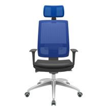 Cadeira Office Brizza Tela Azul Com Encosto Assento Facto Dunas Preto Autocompensador 126cm - 63141 Cadeira Office Brizza Tela Azul Com Encosto Assento Facto Dunas Preto Autocompensador 126cm - 63141