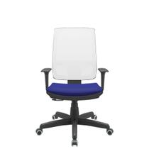 Cadeira Office Brizza Tela Branca Assento Aero Azul RelaxPlax Base Standard 120cm - 63887