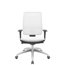 Cadeira Office Brizza Tela Branca Assento Aero Branco Autocompensador Base Aluminio 120cm - 63791 - Sun House
