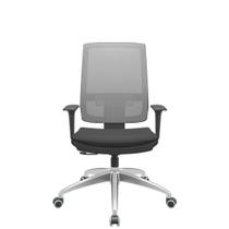 Cadeira Office Brizza Tela Branca Assento Aero Preto RelaxPlax Base Aluminio 120cm - 63842 - Sun House