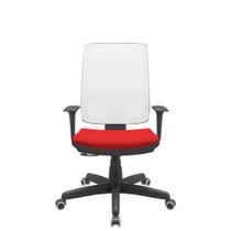 Cadeira Office Brizza Tela Branca Assento Aero Vermelho RelaxPlax Base Standard 120cm - 63888 - Sun House