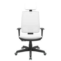 Cadeira Office Brizza Tela Branca Com Encosto Assento Aero Branco RelaxPlax Base Standard 126cm - 63681 - Sun House