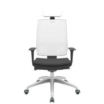 Cadeira Office Brizza Tela Branca Com Encosto Assento Aero Preto Autocompensador 126cm - 63249 Cadeira Office Brizza Tela Branca Com Encosto Assento Aero Preto Autocompensador 126cm - 63249