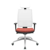 Cadeira Office Brizza Tela Branca Com Encosto Assento Concept Rosé Autocompensador 126cm - 63253