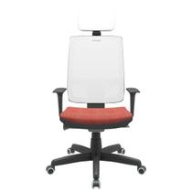 Cadeira Office Brizza Tela Branca Com Encosto Assento Concept Rose Autocompensador Base Standard 126cm - 63439