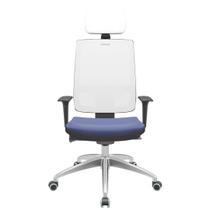 Cadeira Office Brizza Tela Branca Com Encosto Assento Facto Dunas Azul Autocompensador 126cm - 63259