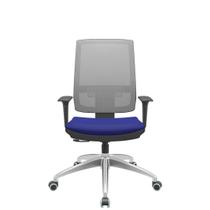 Cadeira Office Brizza Tela Cinza Assento Aero Azul RelaxPlax Base Aluminio 120cm - 63837 - Sun House