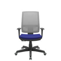 Cadeira Office Brizza Tela Cinza Assento Aero Azul RelaxPlax Base Standard 120cm - 63879 Cadeira Office Brizza Tela Cinza Assento Aero Azul RelaxPlax Base Standard 120cm - 63879