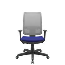 Cadeira Office Brizza Tela Cinza Assento Aero Azul RelaxPlax Base Standard 120cm - 63879 - Sun House