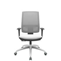 Cadeira Office Brizza Tela Cinza Assento Aero Branco RelaxPlax Base Aluminio 120cm - 63839