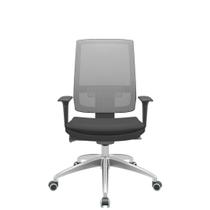 Cadeira Office Brizza Tela Cinza Assento Aero Preto Autocompensador Base Aluminio 120cm - 63781 - Sun House