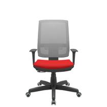 Cadeira Office Brizza Tela Cinza Assento Aero Vermelho RelaxPlax Base Standard 120cm - 63880 Cadeira Office Brizza Tela Cinza Assento Aero Vermelho RelaxPlax Base Standard 120cm - 63880