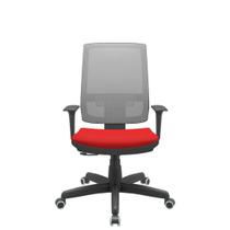 Cadeira Office Brizza Tela Cinza Assento Aero Vermelho RelaxPlax Base Standard 120cm - 63880