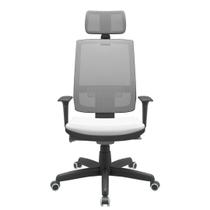 Cadeira Office Brizza Tela Cinza Com Encosto Assento Aero Branco Autocompensador Base Standard 126cm - 63420