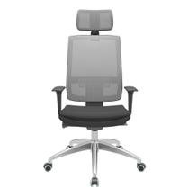 Cadeira Office Brizza Tela Cinza Com Encosto Assento Aero Preto Autocompensador 126cm - 63193 Cadeira Office Brizza Tela Cinza Com Encosto Assento Aero Preto Autocompensador 126cm - 63193
