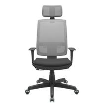 Cadeira Office Brizza Tela Cinza Com Encosto Assento Aero Preto RelaxPlax Base Standard 126cm - 63661 - Sun House