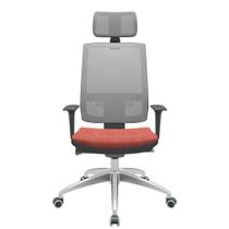 Cadeira Office Brizza Tela Cinza Com Encosto Assento Concept Rose Autocompensador 126cm - 63197