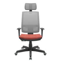 Cadeira Office Brizza Tela Cinza Com Encosto Assento Concept Rose RelaxPlax Base Standard 126cm - 63665