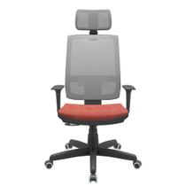 Cadeira Office Brizza Tela Cinza Com Encosto Assento Concept Rose RelaxPlax Base Standard 126cm - 63665 Cadeira Office Brizza Tela Cinza Com Encosto Assento Concept Rose RelaxPlax Base Standard 126cm - 63665