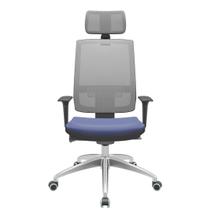 Cadeira Office Brizza Tela Cinza Com Encosto Assento Facto Dunas Azul Autocompensador 126cm - 63204