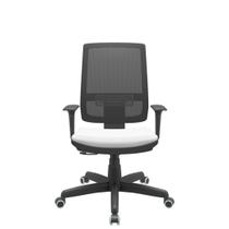 Cadeira Office Brizza Tela Preta Assento Aero Branco RelaxPlax Base Standard 120cm - 63861 - Sun House