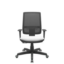 Cadeira Office Brizza Tela Preta Assento Aero Branco RelaxPlax Base Standard 120cm - 63861