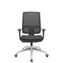 Cadeira Office Brizza Tela Preta Assento Aero Preto RelaxPlax Base Aluminio 120cm - 63815 - Sun House