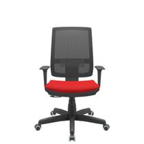 Cadeira Office Brizza Tela Preta Assento Aero Vermelho RelaxPlax Base Standard 120cm - 63860 - Sun House