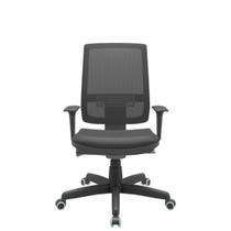 Cadeira Office Brizza Tela Preta Assento Vinil Preto Autocompensador Base Standard 120cm - 63690