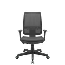 Cadeira Office Brizza Tela Preta Assento Vinil Preto RelaxPlax Base Standard 120cm - 63857