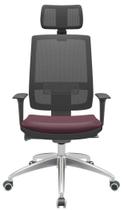 Cadeira Office Brizza Tela Preta Com Encosto Assento Facto Dunas Bordô Autocompensador 126cm - 63002
