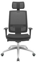 Cadeira Office Brizza Tela Preta Com Encosto Assento Poliéster Preto Autocompensador 126cm - 63007