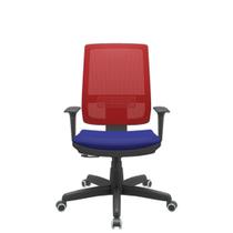 Cadeira Office Brizza Tela Vermelha Assento Aero Azul RelaxPlax Base Standard 120cm - 63865 Cadeira Office Brizza Tela Vermelha Assento Aero Azul RelaxPlax Base Standard 120cm - 63865