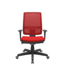 Cadeira Office Brizza Tela Vermelha Assento Aero Vermelho Autocompensador Base Standard 120cm - 63707 - Sun House