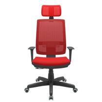 Cadeira Office Brizza Tela Vermelha Com Encosto Assento Aero Vermelho RelaxPlax Base Standard 126cm - 63631 - Sun House