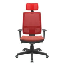 Cadeira Office Brizza Tela Vermelha Com Encosto Assento Concept Rose Autocompensador Base Standard 126cm - 63368 Cadeira Office Brizza Tela Vermelha Com Encosto Assento Concept Rose Autocompensador Base Standard 126cm - 63368