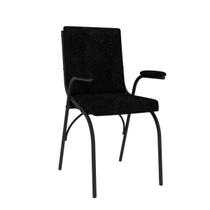 Cadeira Office c/ Estofado Secretária Aço Forte Onix Preto